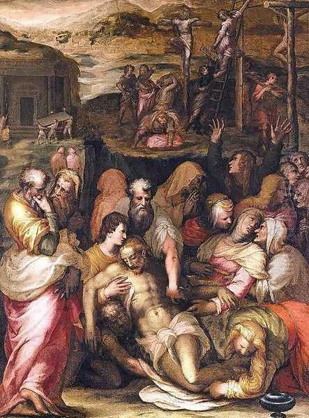 Lamentation over the Dead Christ c. 1572 Oil Painting by Francesco Morandini da Poppi