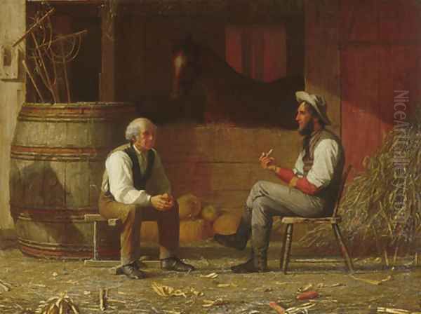 Talking It Over Oil Painting by Enoch Wood Perry