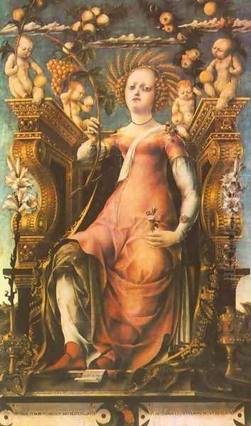 Ceres Enthroned 1450-60 Oil Painting by Michele Pannonio