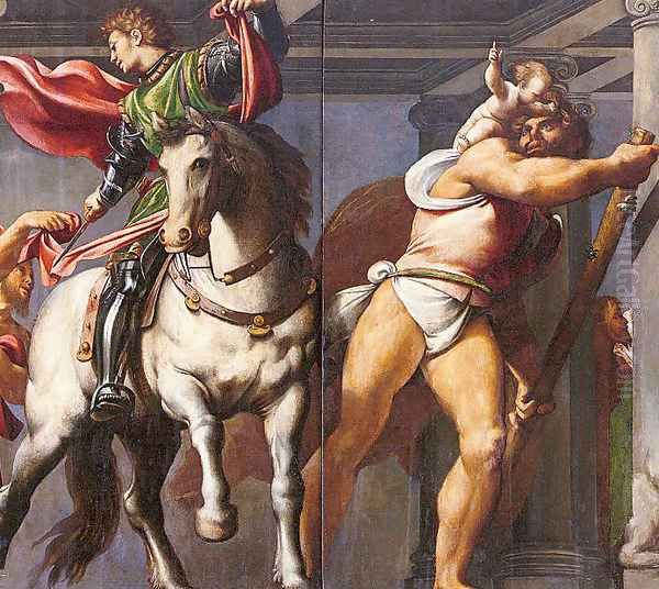 Saint Martin and Saint Christopher 1528-29 Oil Painting by (Giovanni Antonio de' Sacchis) Pordenone