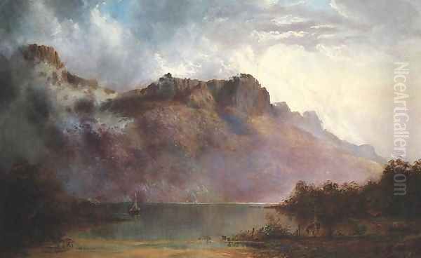 Mount Olympus, Lake St Clair, Tasmania, the Source of the Derwent Oil Painting by William Charles Piguenit