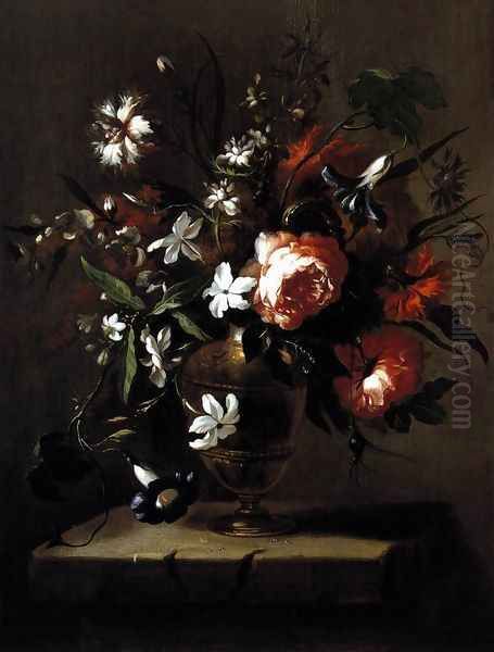 Vase of Flowers c. 1690 Oil Painting by Bartolome Perez