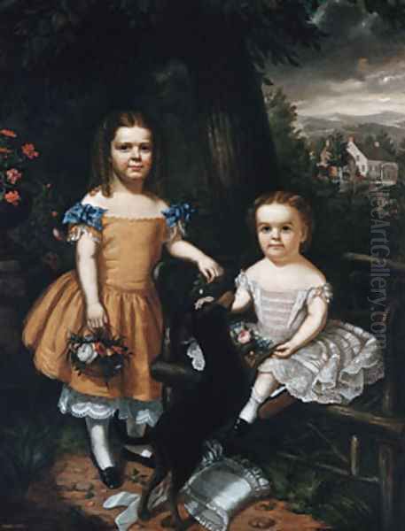 The Daughters of Daniel T. MacFarlan Oil Painting by Theodore E. Pine