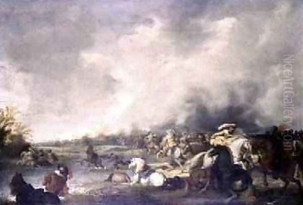 Battle of Lutzen 1632 Oil Painting by Palamedes Palamedesz. (Stevaerts, Stevens)