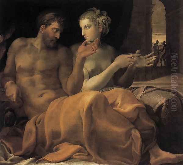 Ulysses and Penelope c. 1545 Oil Painting by Francesco Primaticcio