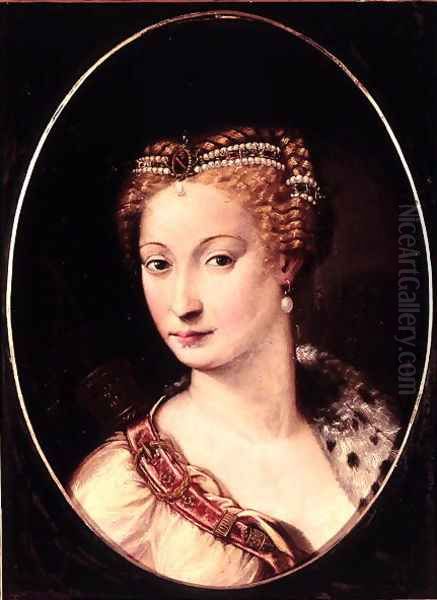 Diane de Poitiers 1499-1566 Oil Painting by Francesco Primaticcio