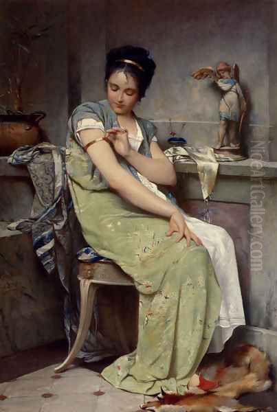 The Amulet Oil Painting by Auguste Emile Pinchart