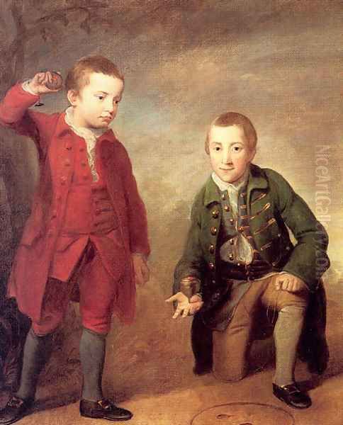 Charles and John Vaugh 1785-88 Oil Painting by Robert Edge Pine