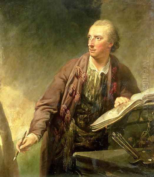 Portrait of an Artist, Traditionally Believed to be John Taylor of Bath 1735-1800 Oil Painting by Robert Edge Pine