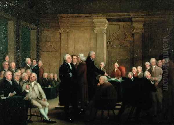 Congress Voting Independence, c.1795-1801 Oil Painting by Robert Edge Pine