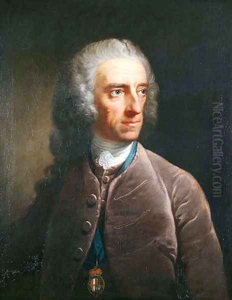 Portrait of Stephen Martin Leake 1702-73 1755 Oil Painting by Robert Edge Pine