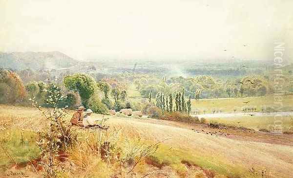 View from Hedsor Hill on the Thames near Cookham Oil Painting by John Pedder