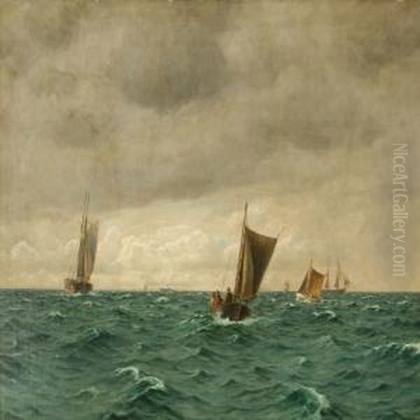 Graavejrsstemning I Drogden Oil Painting by Holger Peter Svane Lubbers