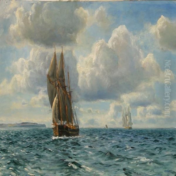 Sommerdag I Sundet Oil Painting by Holger Peter Svane Lubbers