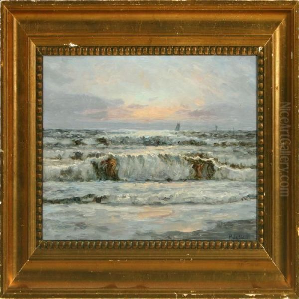 Breakers Oil Painting by Holger Peter Svane Lubbers