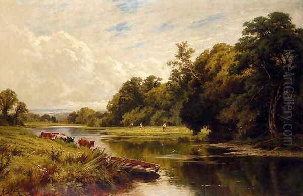 On The Banks Of The Thames Oil Painting by Henry Hillier Parker