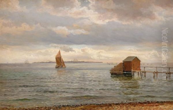 Segelfartyg Oil Painting by Holger Peter Svane Lubbers