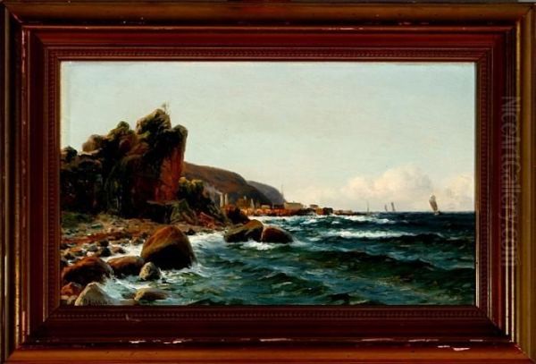 Coastal Scenery From Bornholm Island, Denmark Oil Painting by Holger Peter Svane Lubbers