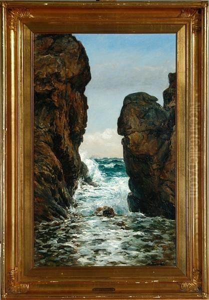 A Coastal Scenery From The Bornholm Island, Bornholm Oil Painting by Holger Peter Svane Lubbers