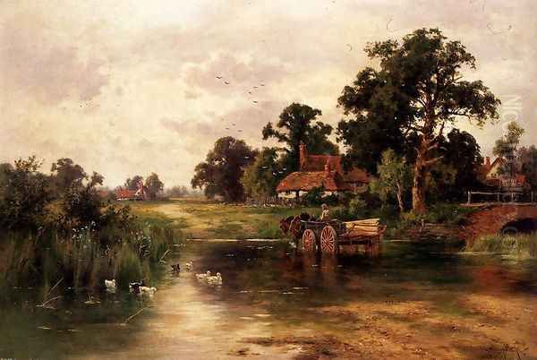 Across The Ford Oil Painting by Henry Hillier Parker