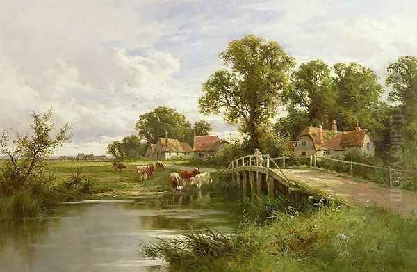 On the Thames near Marlow Oil Painting by Henry Hillier Parker