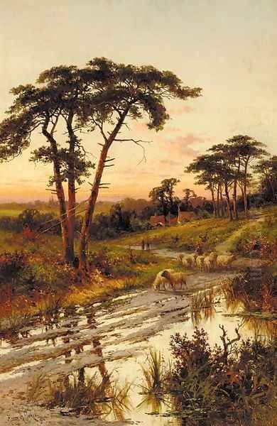 Near Guildford, Surrey Oil Painting by Henry Hillier Parker