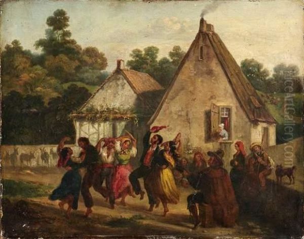 La Danse Campagnarde Oil Painting by Eugenio Lucas Velasquez