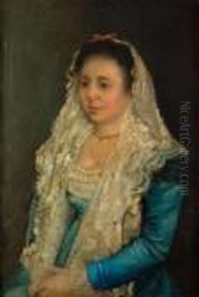 Joven Dama Oil Painting by Eugenio Lucas Velasquez