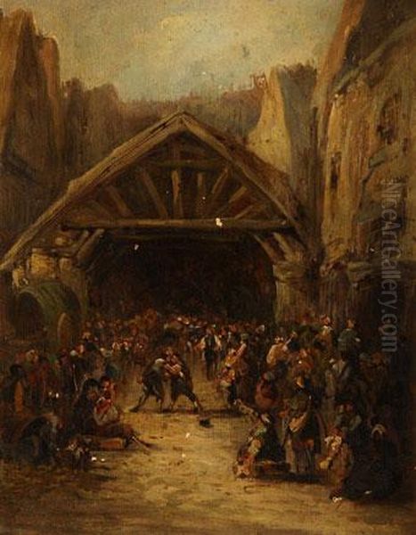 Escena Callejera Oil Painting by Eugenio Lucas Velasquez