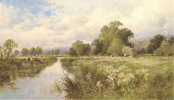 Near Great Marlow, on the Thames Oil Painting by Henry Hillier Parker