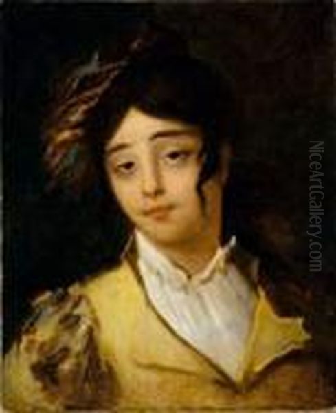 Portrait De Jeune Fille Espagnole Oil Painting by Eugenio Lucas Velasquez