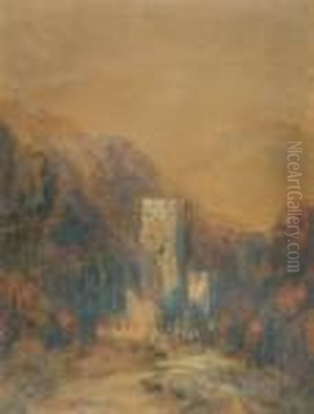 Ruinas Del Castillo. Oil Painting by Eugenio Lucas Velasquez