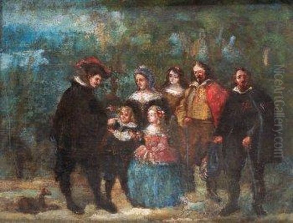 Presentacion De Una Infanta Oil Painting by Eugenio Lucas Velasquez