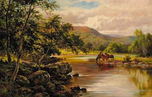 On the Lledr river, near Wales Oil Painting by Henry Hillier Parker