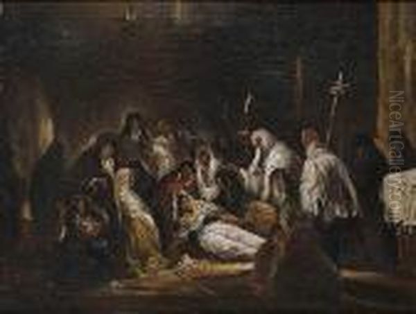 La Bendicion Oil Painting by Eugenio Lucas Velasquez