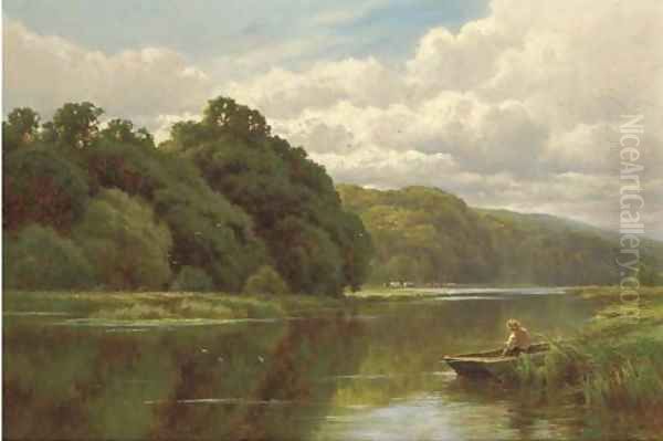 The Thames at Pangbourne Oil Painting by Henry Hillier Parker