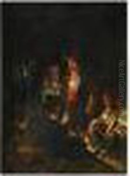 Nocturno Conbandoleros Oil Painting by Eugenio Lucas Villamil