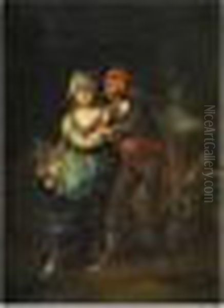 Pareja De Majos Oil Painting by Eugenio Lucas Villamil