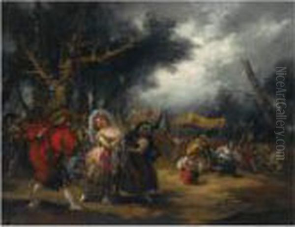 La Procesion (the Procession) Oil Painting by Eugenio Lucas Villamil