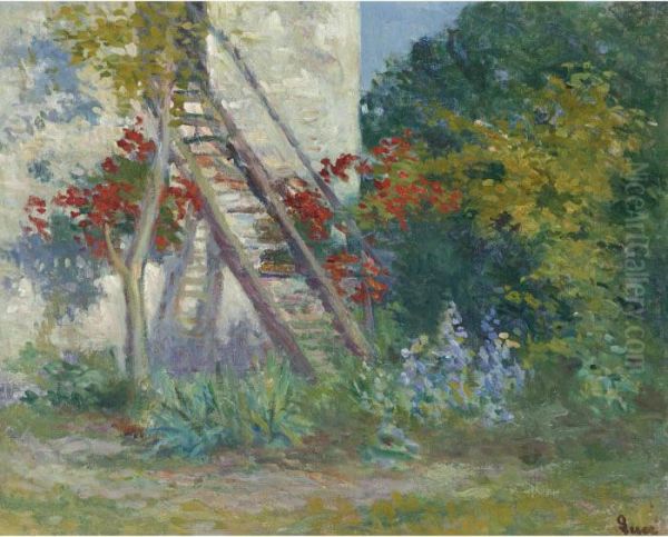 Rolleboise, L'escalier De L'atelier Oil Painting by Maximilien Luce