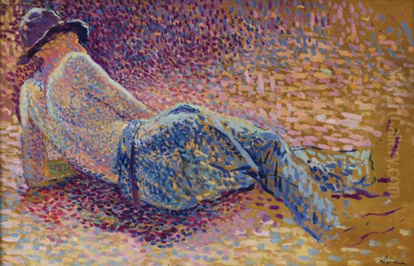 Le Repos De L'ouvrier Oil Painting by Maximilien Luce