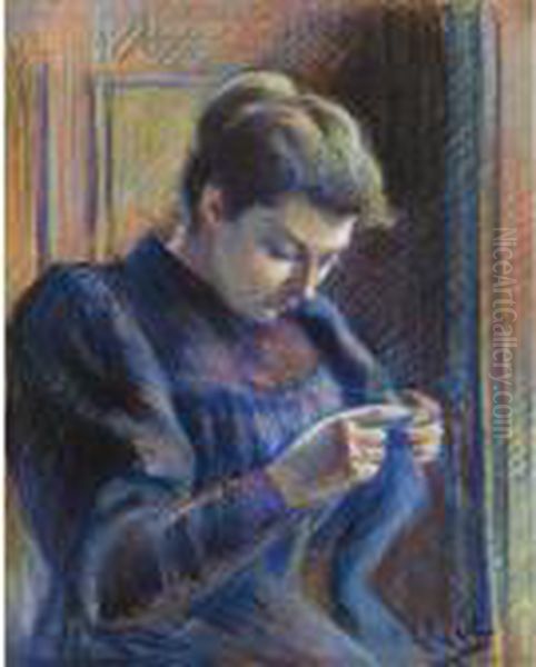 Portrait De Madame Berthier Oil Painting by Maximilien Luce