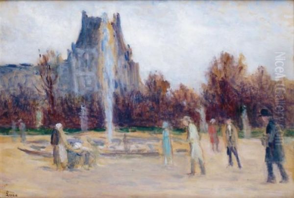 Bassin Dans Le Jardin Des Tuileries Oil Painting by Maximilien Luce