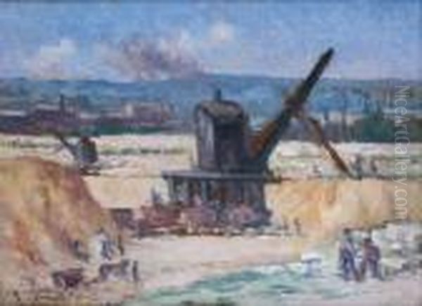 Scene De Chantier Oil Painting by Maximilien Luce