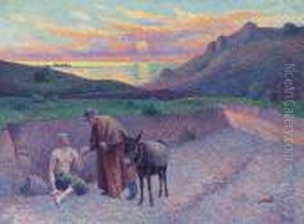 Le Bon Samaritain Oil Painting by Maximilien Luce