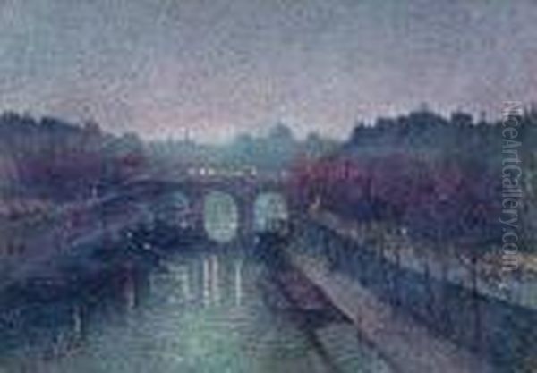 Le Pont-neuf, La Seine, Petit Bras Oil Painting by Maximilien Luce