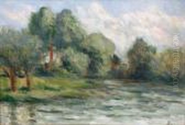 Paysage Des Environs De Rolleboise Oil Painting by Maximilien Luce