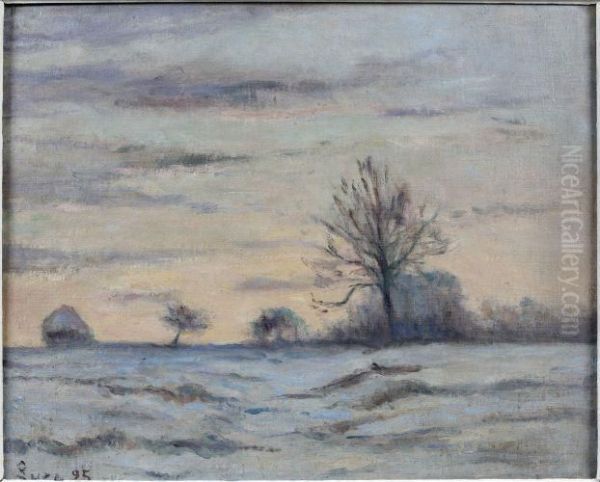 La Neige Oil Painting by Maximilien Luce