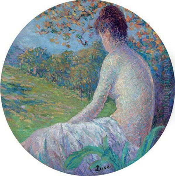 Femme Assise Oil Painting by Maximilien Luce