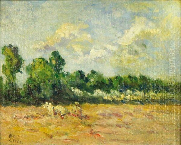 Les Travaux Des Champs Oil Painting by Maximilien Luce